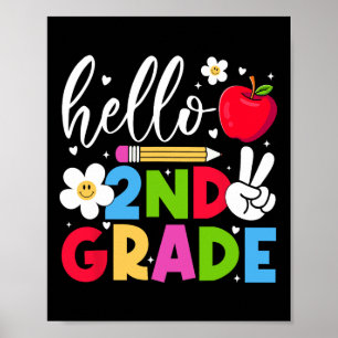 Ck To School Hello Second Grade Team 2nd Grade Boy Poster