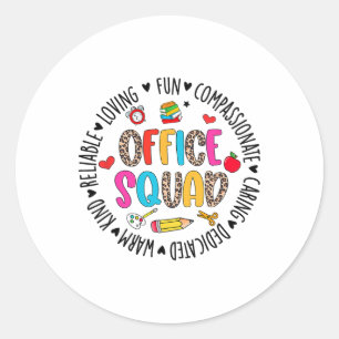 Ck To School Office Squad Leopard First Day Of Sch Classic Round Sticker