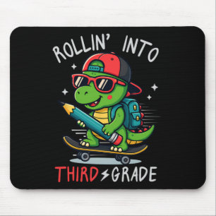 Ck To School Rollin' Into 3rd Grade T-rex Skateboa Mouse Mat