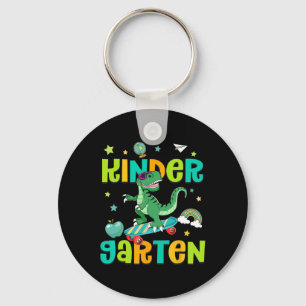 Ck To School Rollin Into Kindergarten T-rex Skateb Key Ring
