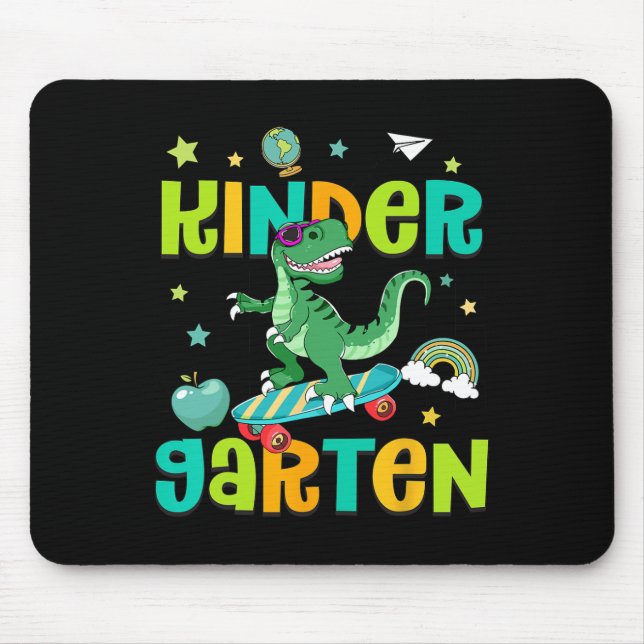 Ck To School Rollin Into Kindergarten T-rex Skateb Mouse Mat (Front)