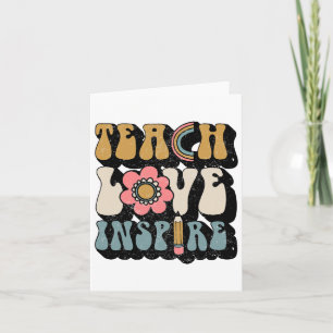 Ck To School Teach Love Inspire Retro Teachers Wom Card