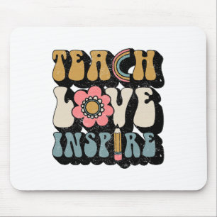 Ck To School Teach Love Inspire Retro Teachers Wom Mouse Mat