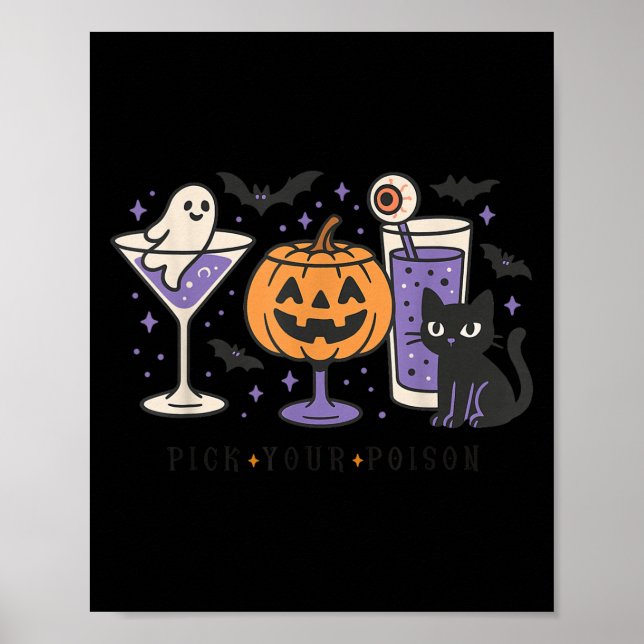 Ck Your Ison Halloween Black Cat Pumpkin Ghost Tai Poster (Front)