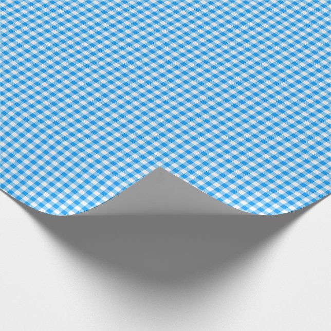 CKC-Gingham 01 Blue and White-Gift Wrapping Paper (Corner)