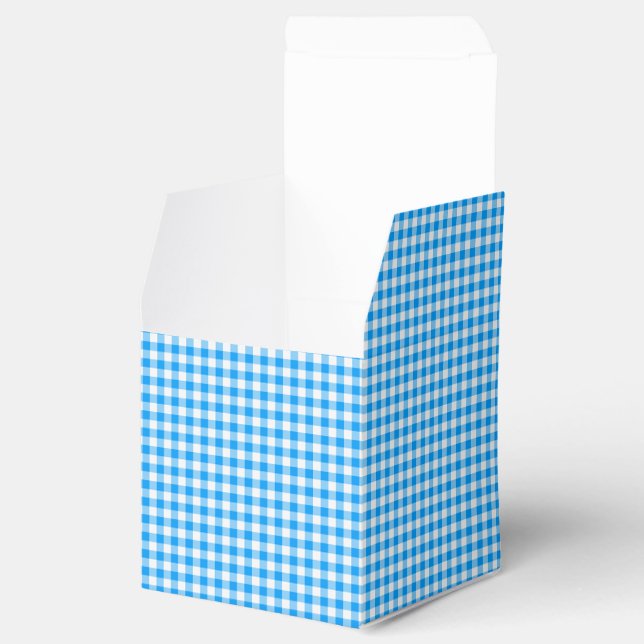 CKC-Gingham-Pastel Blue-White-PARTY FAVOR BOX,sq Favour Box (Opened)