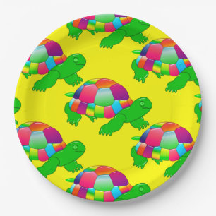 CKC Lil Glass Turtle, Yellow-Paper Party Plates