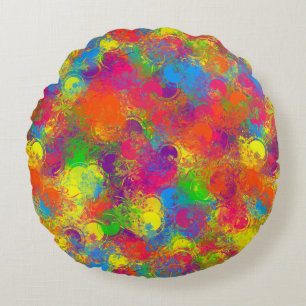 CKC Paint Can Florals-16in Round Pillow