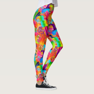 CKC Party Dots-Popsicle Swirls-Orange-LEGGINGS Leggings