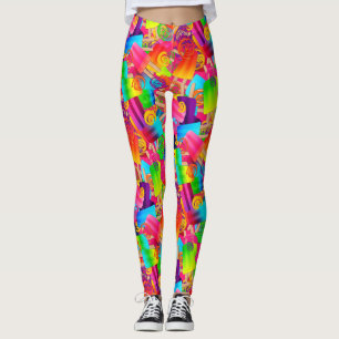 CKC Party Dots-Popsicle Swirls-Pink-LEGGINGS Leggings