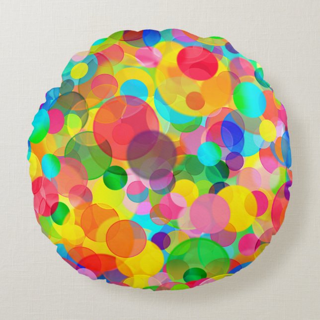 CKC Party Dots-ROUND THROW PILLOW (Front)