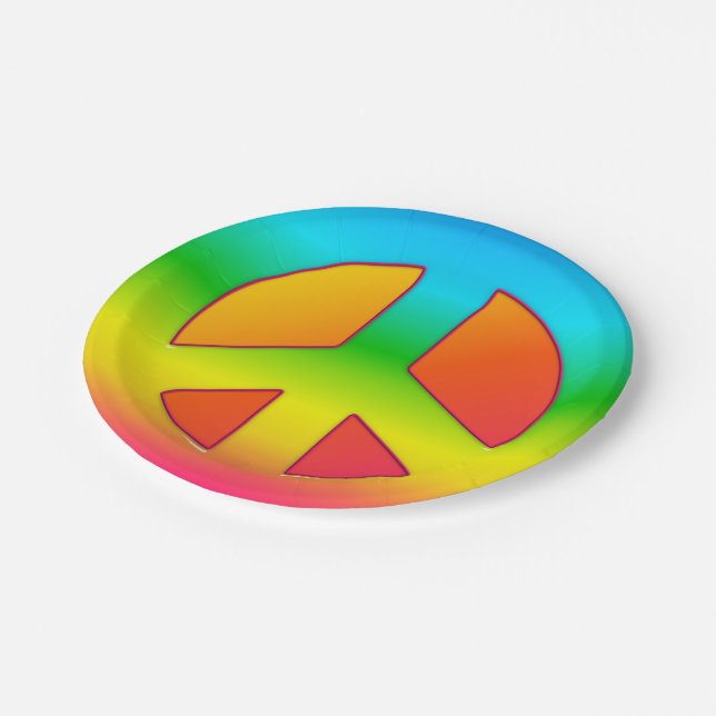 CKC, Peace Symbol 01-Paper Party Plates (Angled)