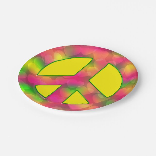 CKC, Peace Symbol 06-Paper Party Plates (Angled)