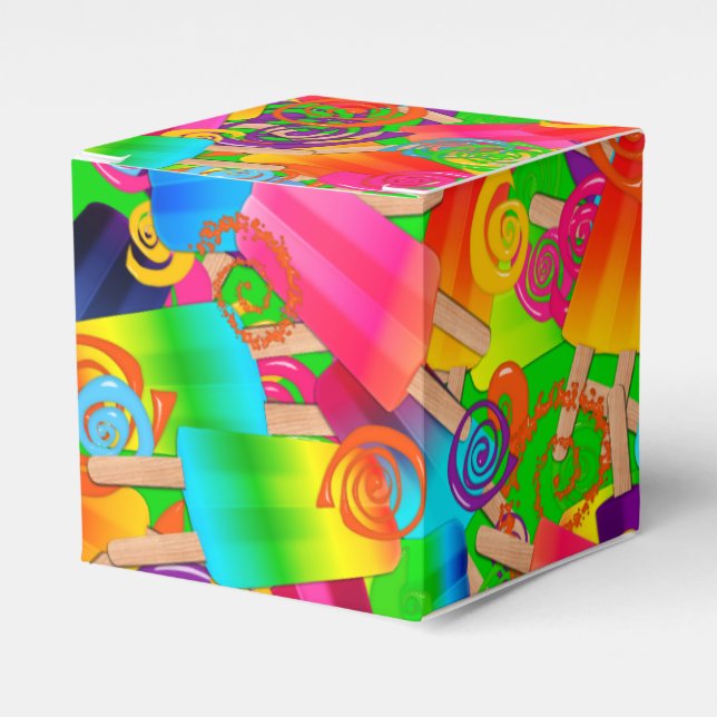 CKC Popsicle Swirls, Neon-SQUARE FAVOR BOXES (Front Side)