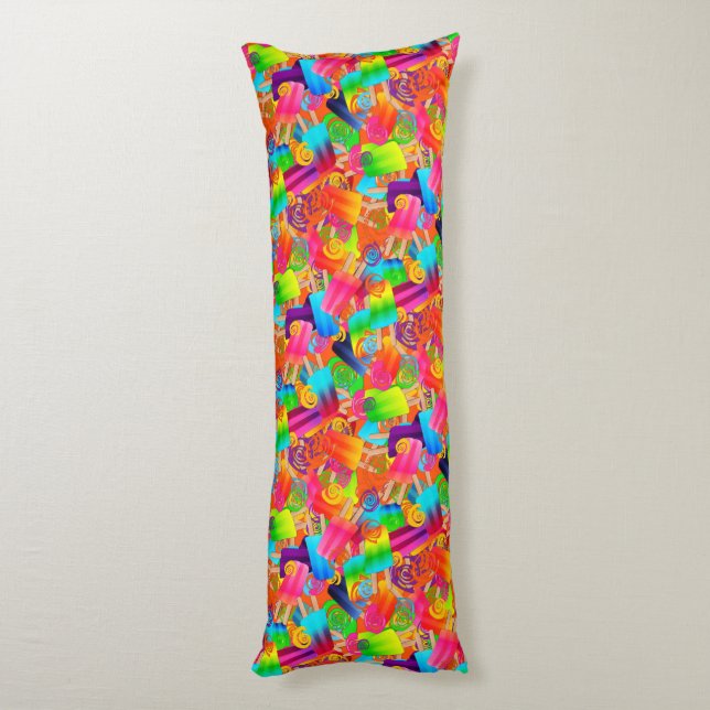 CKC Popsicle Swirls, ORANGE-KIDS BODY PILLOW (Back (Vertical))