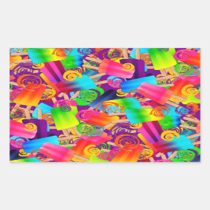 CKC Popsicle Swirls,Purple-RECT.STICKER Rectangular Sticker
