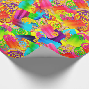 CKC Popsicle Swirls, Yellow-Gift Wrapping Paper