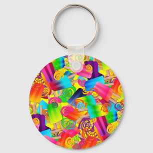 CKC Popsicle Swirls,Yellow-KEY CHAIN Key Ring
