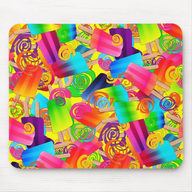 CKC Popsicle Swirls,Yellow-MOUSEPAD Mouse Mat (Front)