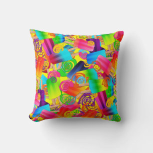 CKC Popsicle Swirls, Yellow-SQ THROW PILLOW