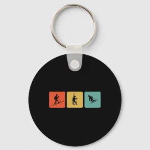 Ckcountry Skiing Vintage Ski-tours Ski Mountaineer Key Ring