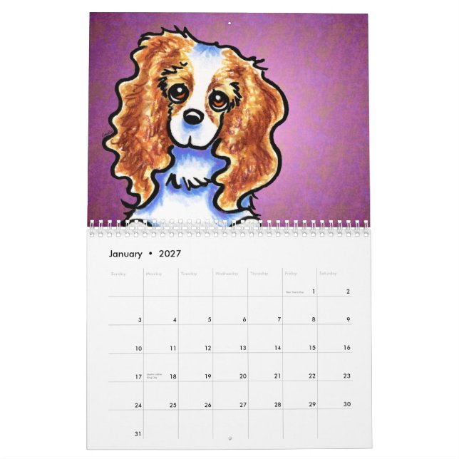 CKCS King Charles Spaniels Off-Leash Art™ Vol 1 Calendar (Jan 2027)