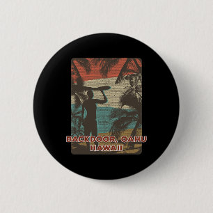 Ckdoor Oahu Hawaii Vintage Surfing Beach Coconut T 6 Cm Round Badge