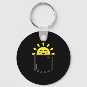 Cket Of Sunshine Happy Summer Sun Motivational Ins Key Ring