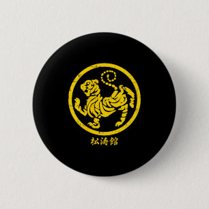 cket Shotokan Tiger Karate Symbol Gold Martial 6 Cm Round Badge