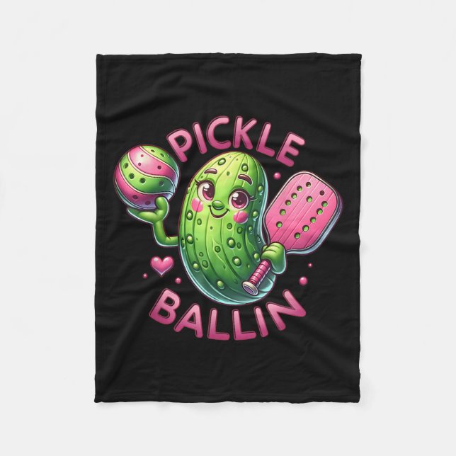 Ckle Ballin Cute Ckleball Women Girls Ckleball Lov Fleece Blanket (Front)