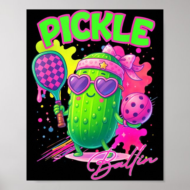 Ckle Ballin Cute Ckleball Women Girls Ckleball Lov Poster (Front)
