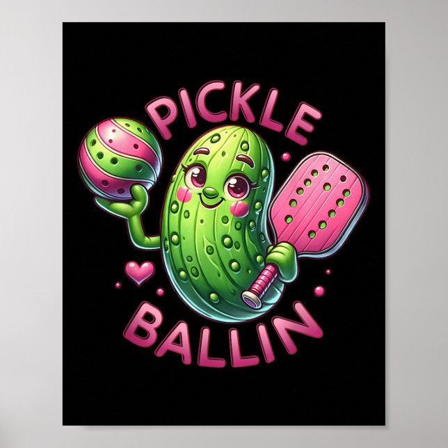 Ckle Ballin Cute Ckleball Women Girls Ckleball Lov Poster (Front)