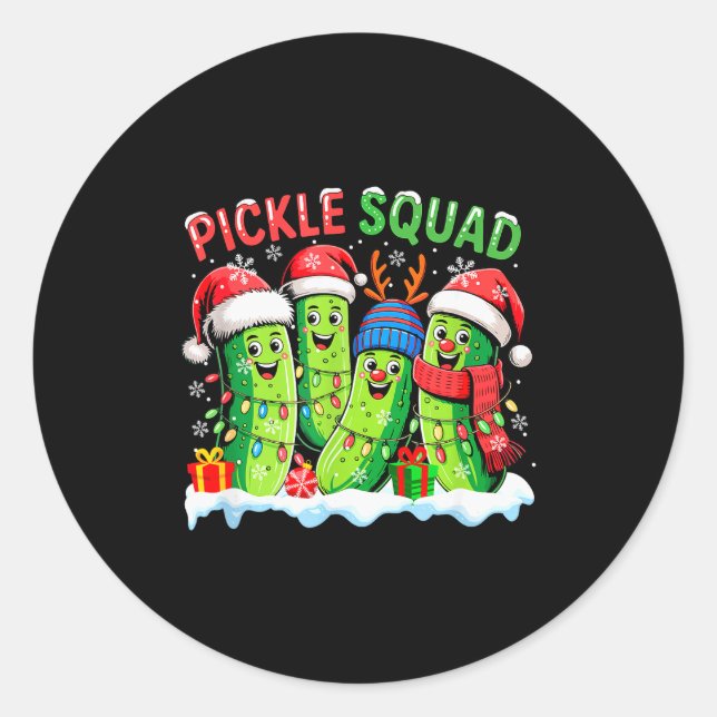 Ckle Christmas Squad Group Santa Reindeer Ckles Ve Classic Round Sticker (Front)
