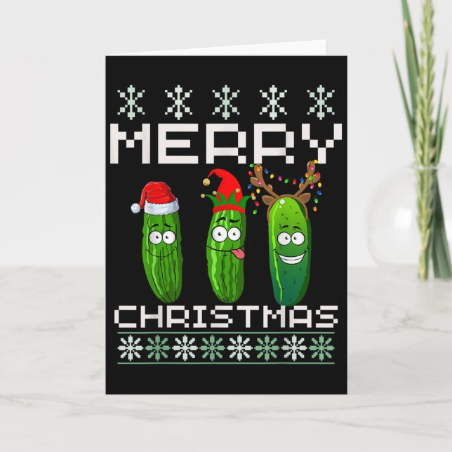 Ckle Lover Xmas Lighting Santa Ugly Ckle Christmas Card (Front)