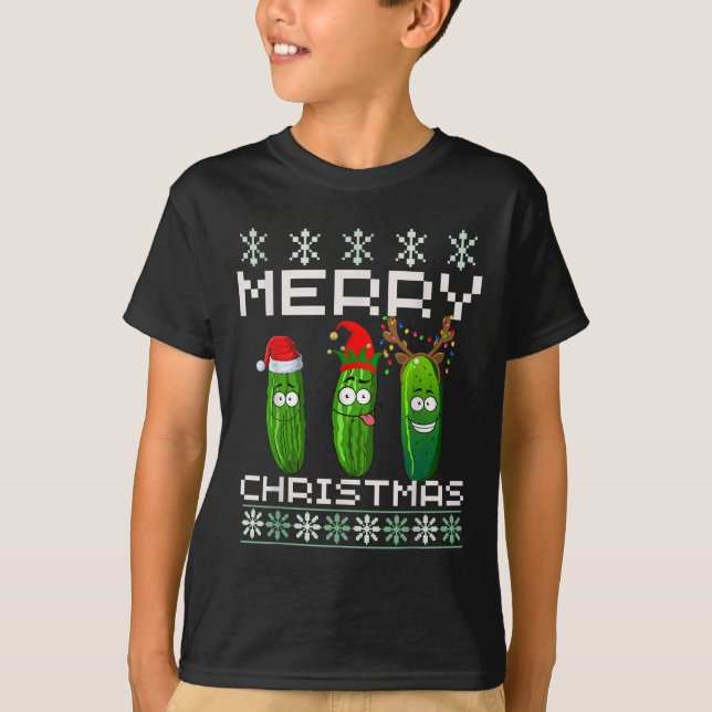 Ckle Lover Xmas Lighting Santa Ugly Ckle Christmas T-Shirt (Front)