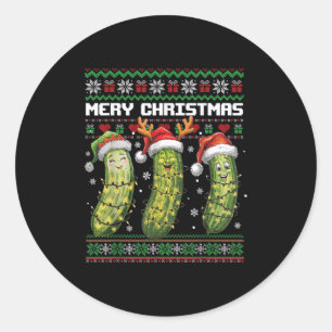 Ckle Lovers Funny Christmas Pajama Family Grandma  Classic Round Sticker