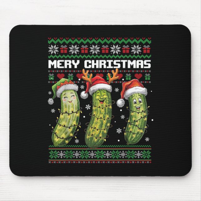 Ckle Lovers Funny Christmas Pajama Family Grandma  Mouse Mat (Front)