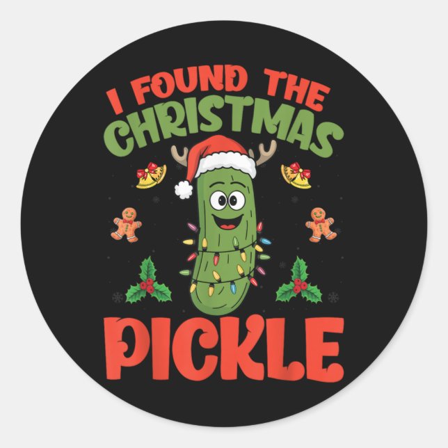 Ckle Santa Hat Xmas Lights I Found The Christmas T Classic Round Sticker (Front)