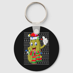Ckle Ugly Xmas Lighting Santa Ckle Christmas Key Ring