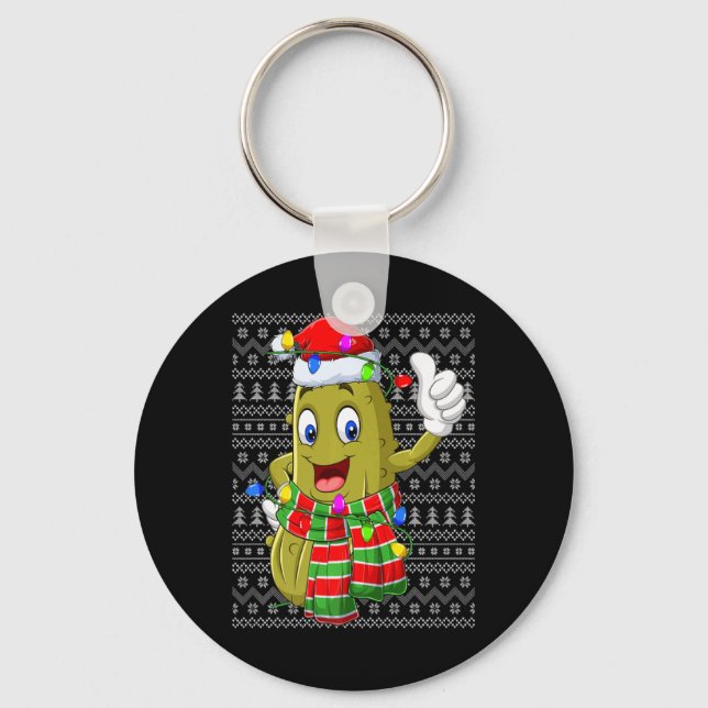 Ckle Ugly Xmas Lighting Santa Ckle Christmas  Key Ring (Front)