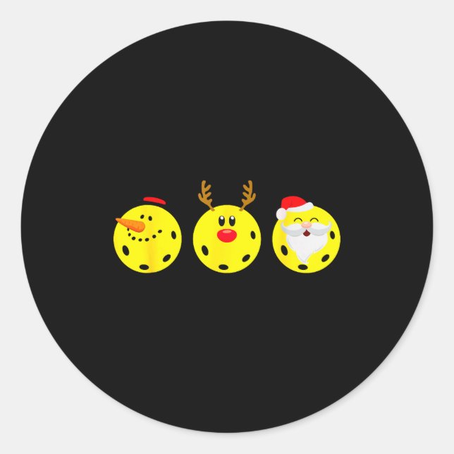 Ckleball Santa Snowman Reindeer Christmas Ornament Classic Round Sticker (Front)