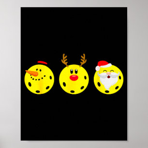 Ckleball Santa Snowman Reindeer Christmas Ornament Poster