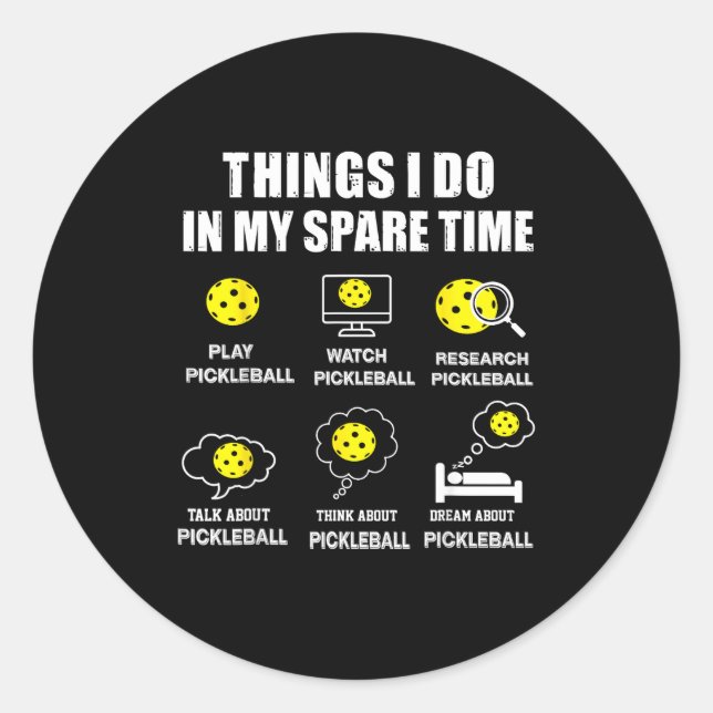 Ckleball Things I Do In My Spare Time, Funny Ckleb Classic Round Sticker (Front)