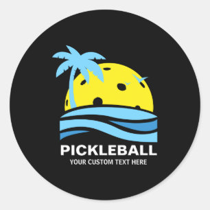 Ckleball Trocal Palm Tree Sun Your Text  Classic Round Sticker