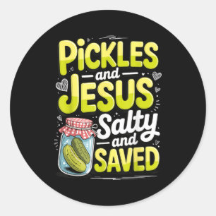 Ckles And Jesus Salty And Saved Classic Round Sticker