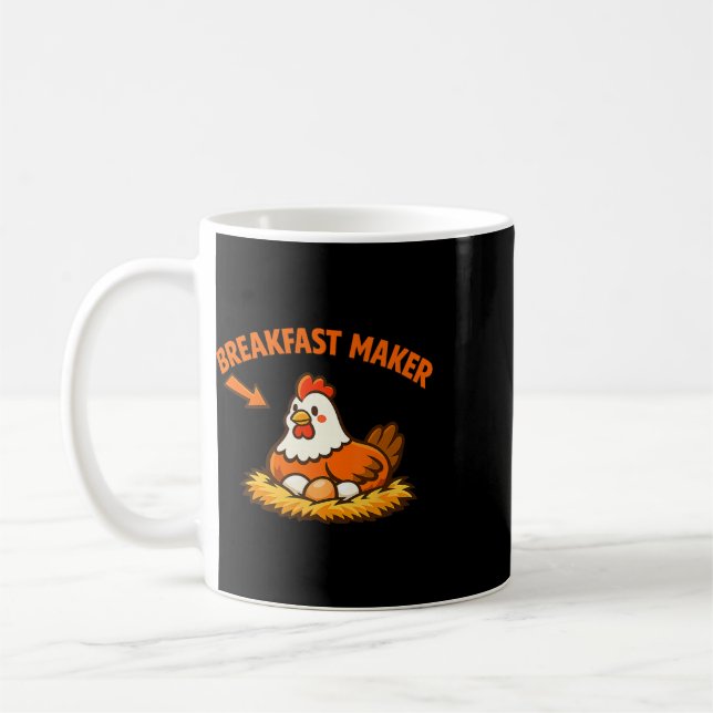 Ckyard Chicken Breakfast Humour Egg Layer Design  Coffee Mug (Left)