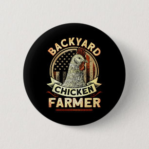 Ckyard Chicken Farmer 4th Of July Usa Flag 6 Cm Round Badge