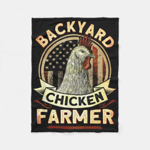 Ckyard Chicken Farmer 4th Of July Usa Flag Fleece Blanket