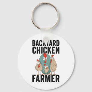 Ckyard Chicken Farmer Funny Cute Chicken Lovers Fa Key Ring