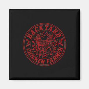 Ckyard Chicken Farmer Retro Vintage Farming Poultr Magnet